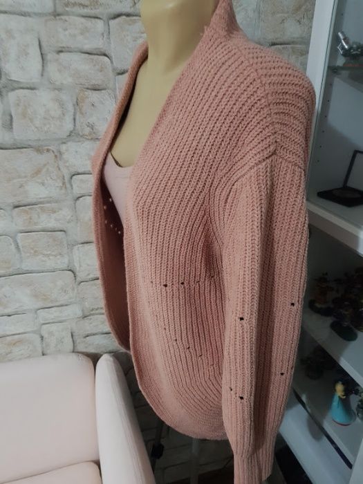 Cardigan dama,roz pudra,oversize,marimea XS,merge si S,stare f buna