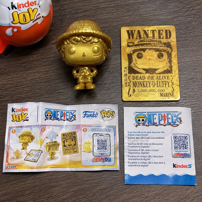 Золотой Луффи Kinder Joy One Piece × Funko POP