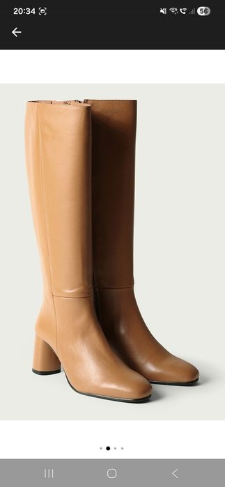 Cizme lungi până la genunchi din piele Queen, Caramel, mărimea 38