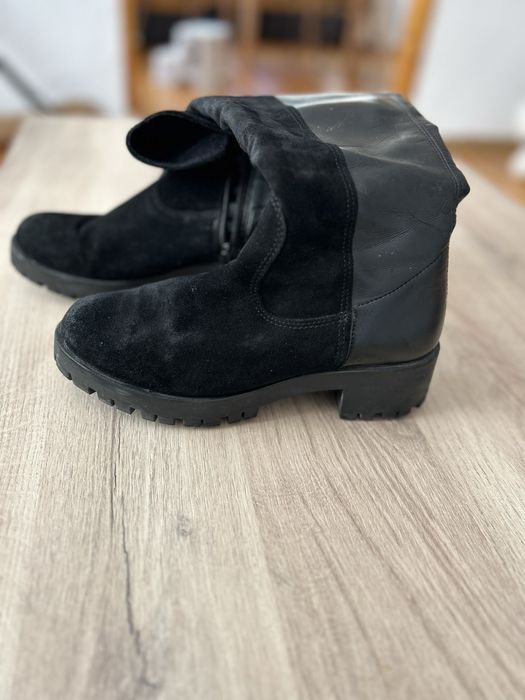 Зимни ботуши до коляното от естествен велур