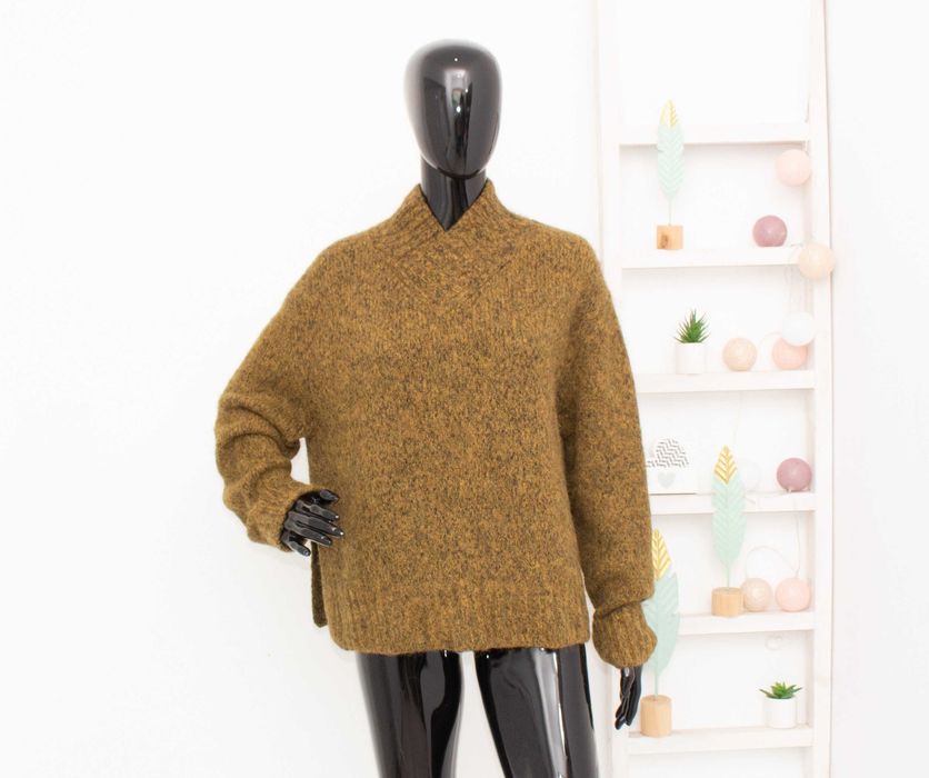 COS дамски пуловер от вълна и алпака горчица L