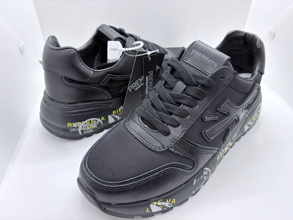 Premiata 483 Negru Verificare Colet Premium Sneakers