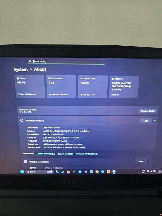 Геймърски лаптоп MSI, в отлично състояние