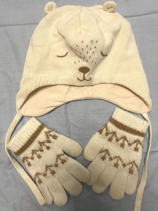 Осенняя шапка lassie и перчатки (1-2 года)