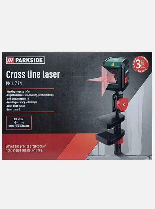 Лазерен нивелир със кръстосани линии Parkside PKLL 7 E4