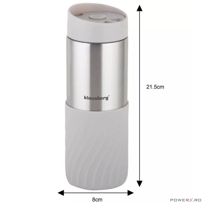 Termos, cana termica, bej, 420 ml, inox, Klausberg