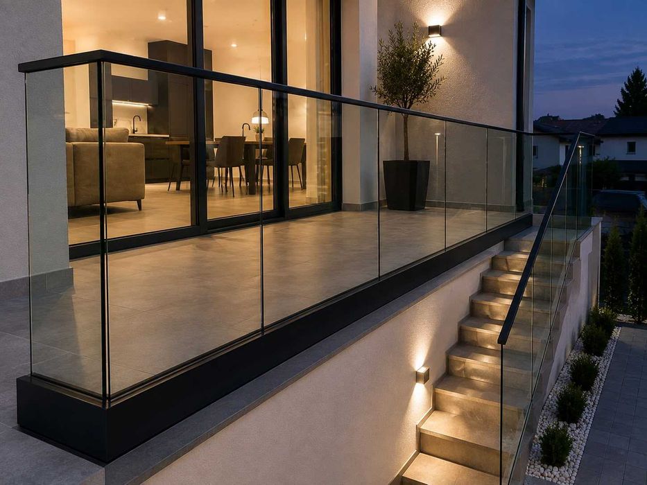 Balustrade din sticlă moderne, executate la comandă