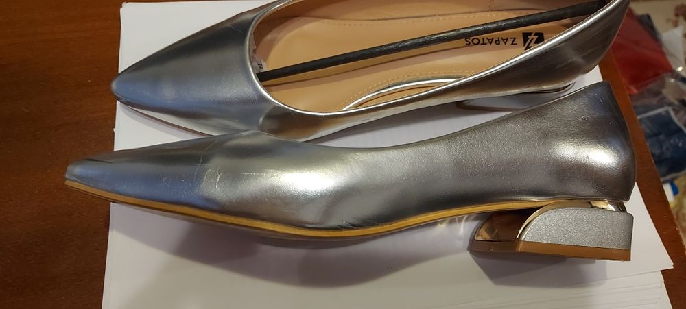 Pantofi, balerini argintii masura 40