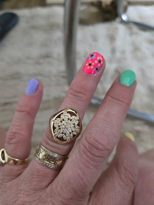 Позлатен дамски пръстен18мм