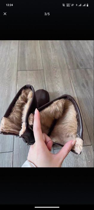 Кожаные сапоги натуральные зимние