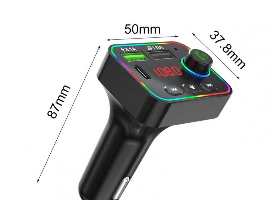 FM Трансмитер Bluetooth за кола Handsfree + 2 USB зарядно 12V - 24V