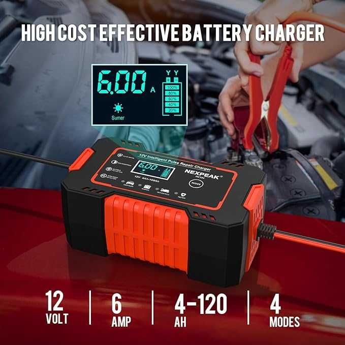 NEXPEAK NC101 интелигентно зарядно устройство подръжка акумулатор 12V