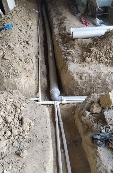 Канализатся яма ура ura qazish transhiya padval turba yotqizish