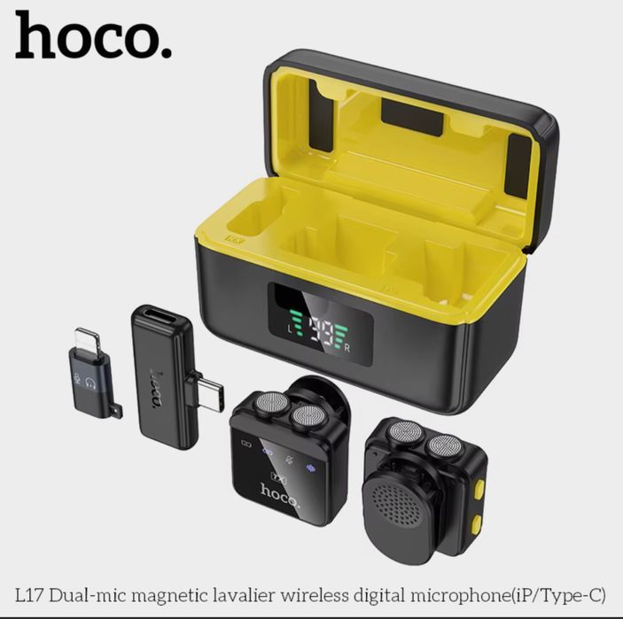 HOCO L17 Магнитный беспроводной петличный микрофон для iPhone Android