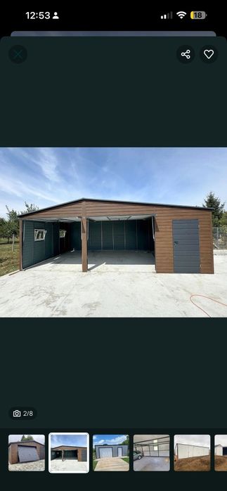 Garaj metalic cu magazie 8 x 5.5 spatiu generos auto sau depozitare