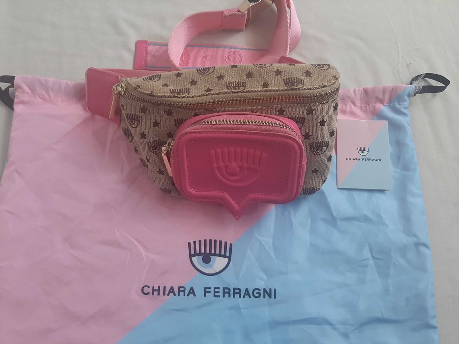 Chiara Ferragni Canvas Funky Bag - Оригинална дамска чанта за кръст и рамо