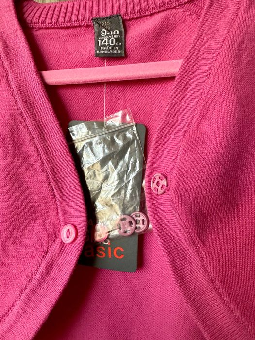 Cardigan roz NOU_ZARA marime 140 (fete 9-11 ani)