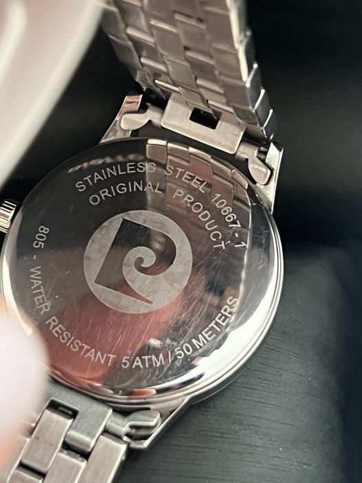 Pierre Cardin 39mm Cadran Negru Curea Oțel Cuarț Japonez NOS