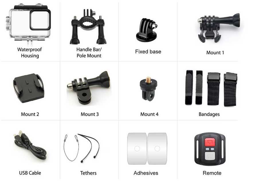 Экшн камера MAG-Q5 / MAG-E8 + крепления