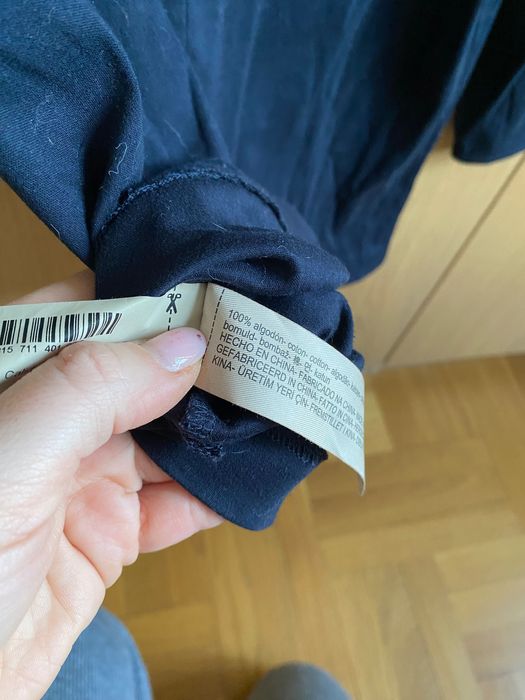 Дамска блуза Massimo dutti размер С размер S черно /синьо перли камъни