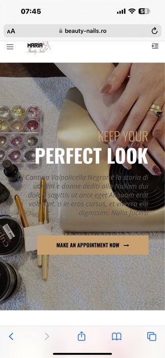 Vand site web beauty-nails.ro structura wordpress responsive