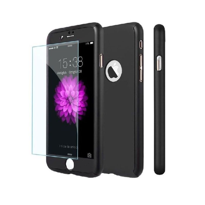 Husa iPaky cu protectie 360º pentru iPhone 8 NEAGRA cu folie