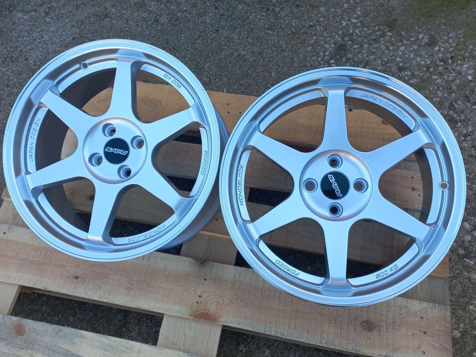 17"4x100 Rays t37 Volk Racing vw opel honda suzuki bmw e30 Silver Pol.