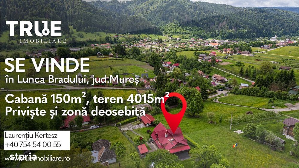 Cabană de vânzare, 150m², teren 4015m², Lunca Bradului!