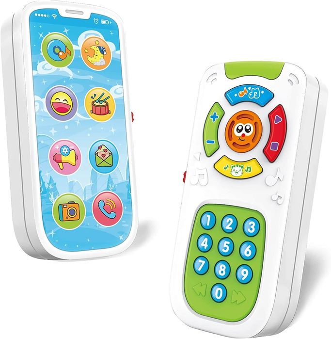 Jucarie Interactiva 2 in 1, Telefon&Telecomanda, sunete si lumini,+18m
