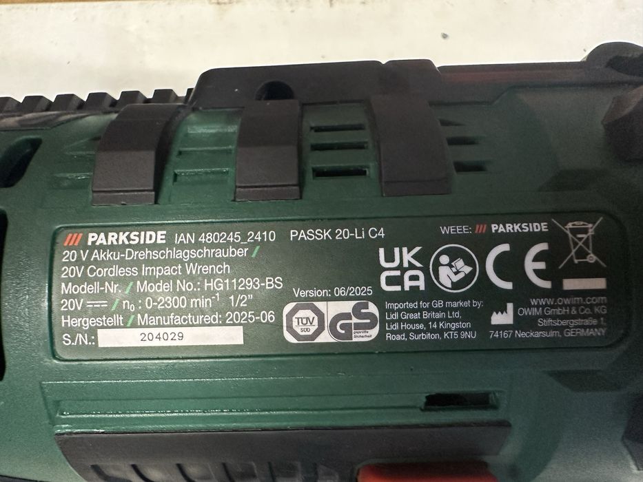 гайковерт Parkside PASSK 20-Li