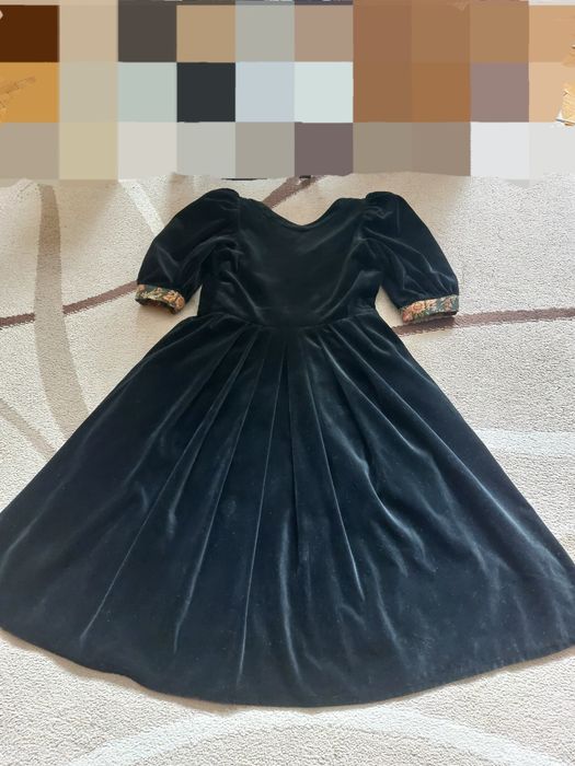 Rochie noua exceptionala din catifea naturala cu  platca jaquard