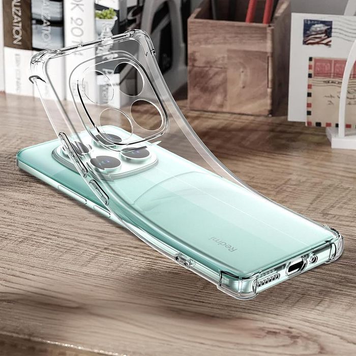 Прозрачен силиконов удароустойчив кейс за xiaomi redmi note 14 pro 5g