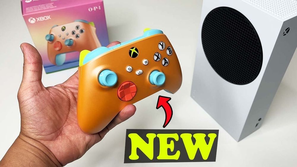 Xbox series s ca nou la cutie cu controller Sunkissed Special Edition si 100  jocuri gamepass