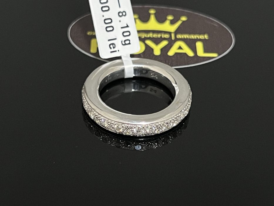 Bijuteria Royal CB : Inel aur alb 18K 750%  8,10 gr.  38 diamante naturale