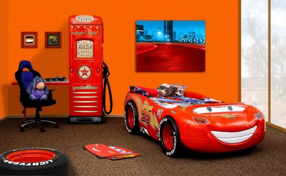 Pat copii dormitor modern Racing Fulger McQUEEN Cars Rusteze ABS