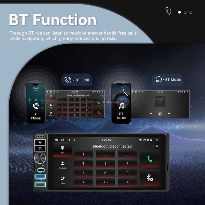 Мултимедия Android Auto Carplay единичен дин навигация кола автомобил