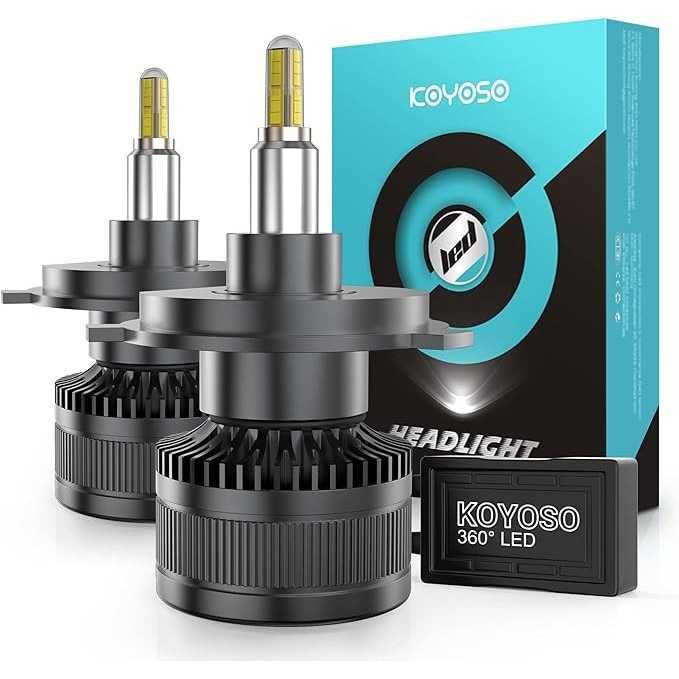 Becuri LED H4 KOYOSO 16000LM, 80W, 6500K, 360°, set 2 buc.