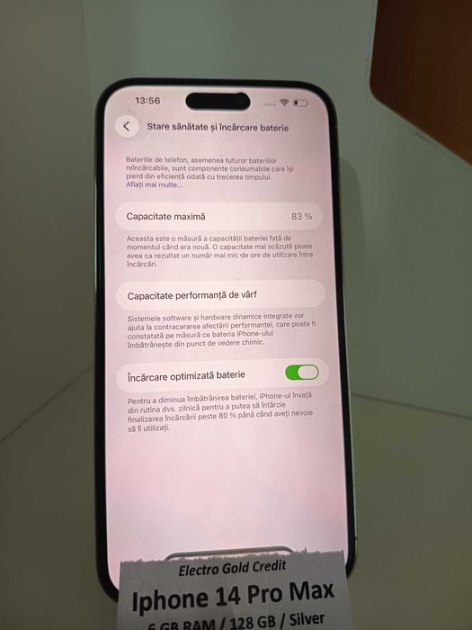 Iphone 14 Pro Max 128GB Silver/Neverlocked/Bateria:83% ID9754