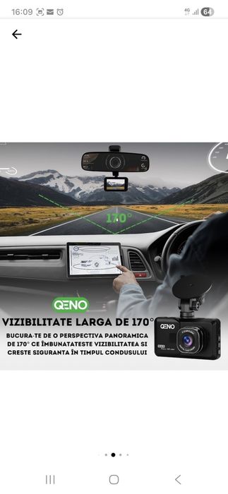 Camera Video De Bord Auto Qeno®, FULL-HD 1080P, Display LCD 3 Inch, vizibilitate 170°
