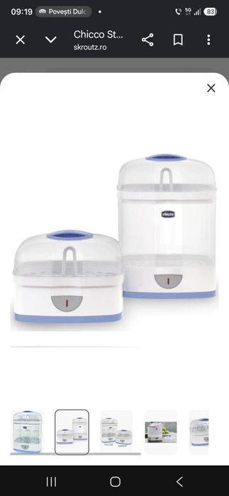 Sterilizator biberoane 2 in 1 Chicco
