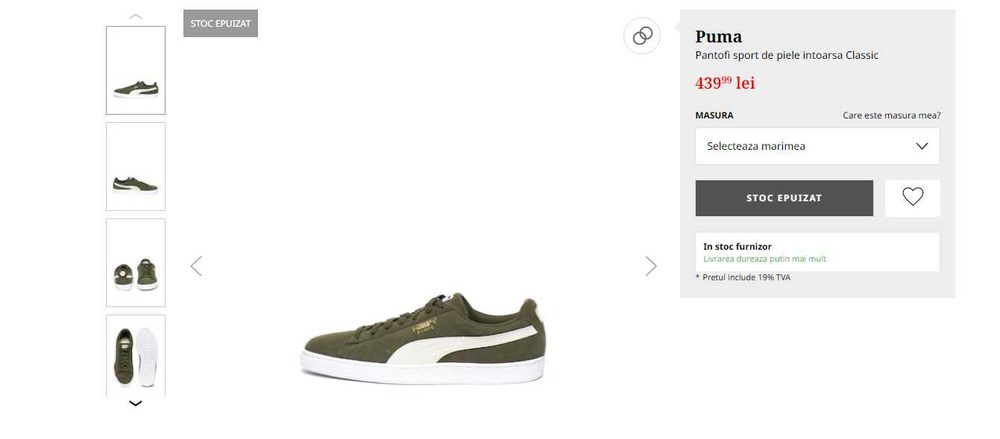 Pantofi sport Piele intoarsa Puma Classic Adidasi Tenisi Marime 37,5