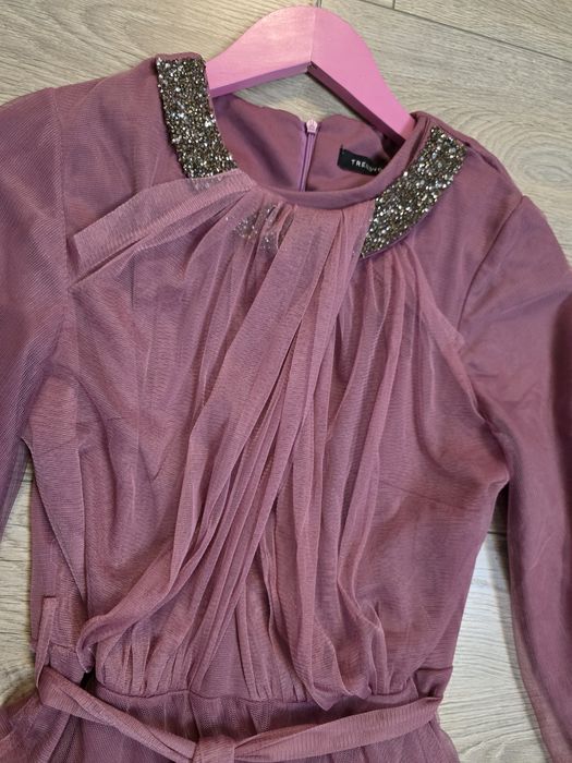 Официална дамска рокля - пепел от рози - 38 размер