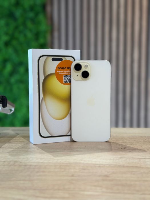 Iphone 15 128Gb Yellow/Baterie86%/Fact+Gar 12 luni @atsgsm.ro