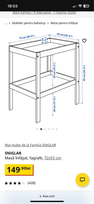 Masa infasat ikea