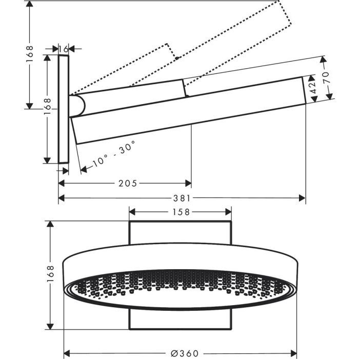 Hansgrohe Rainfinity - Pălărie de duș 360, 1 jet, alb mat