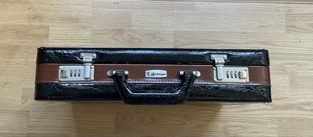 Geanta/servieta din piele cu cifru negru