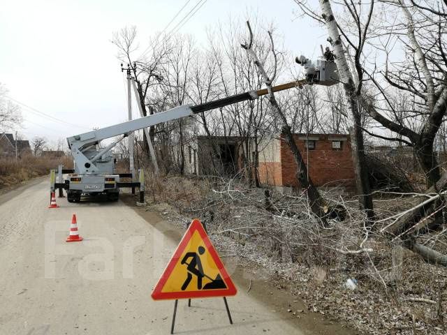 Спил деревьев отогрев водопровода с автовышкой и без автовышки