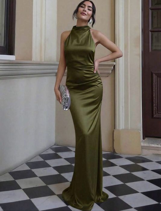 Дълга рокля Army green