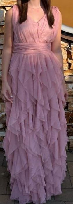 Rochie de zi culoare roz prăfuit