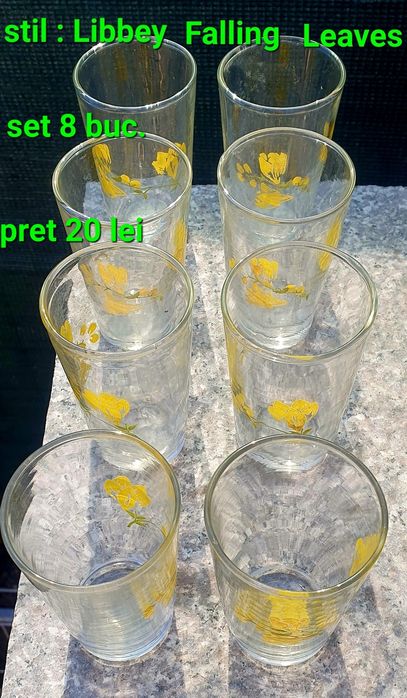 Set de pahare sticla cu modele